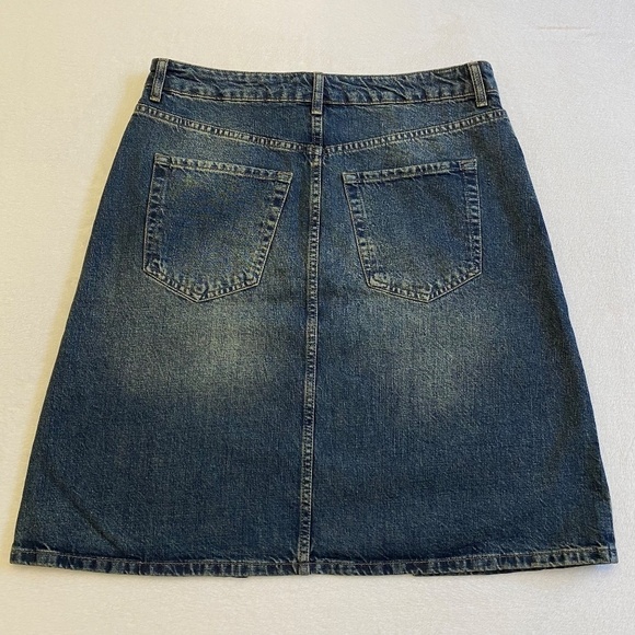 Topshop Vented Denim Skirt, Mid Blue, Size 8, NWT - Picture 10 of 15